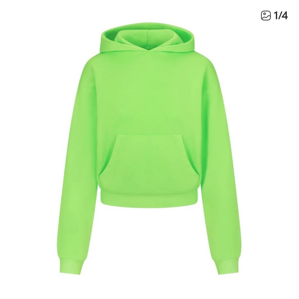 Skims bright green sweat shirt hoodie like new